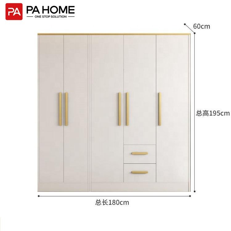 PA modern multifunctional white clothes closet customized wardrobe bedroom furniture