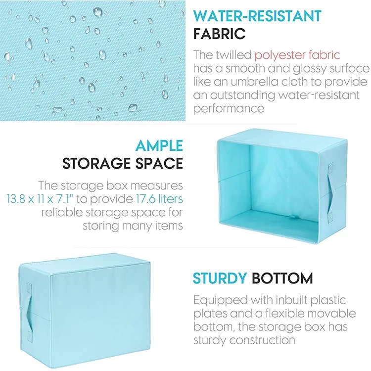 Washable Fabric Clothes Organization Wardrobe organizador de vaqueros Foldable Drawer Storage Basket with Handle and lid