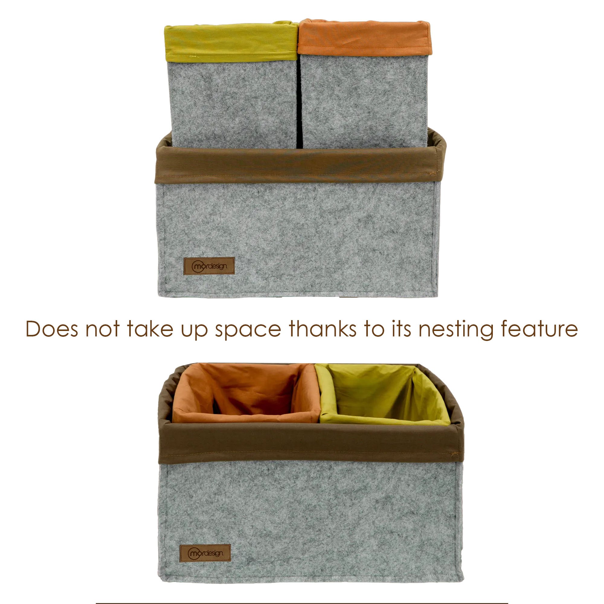 3-Piece Inside Drawer Closet Laundry Organizer, Kids Room Foldable Storage Box Set, Organizer