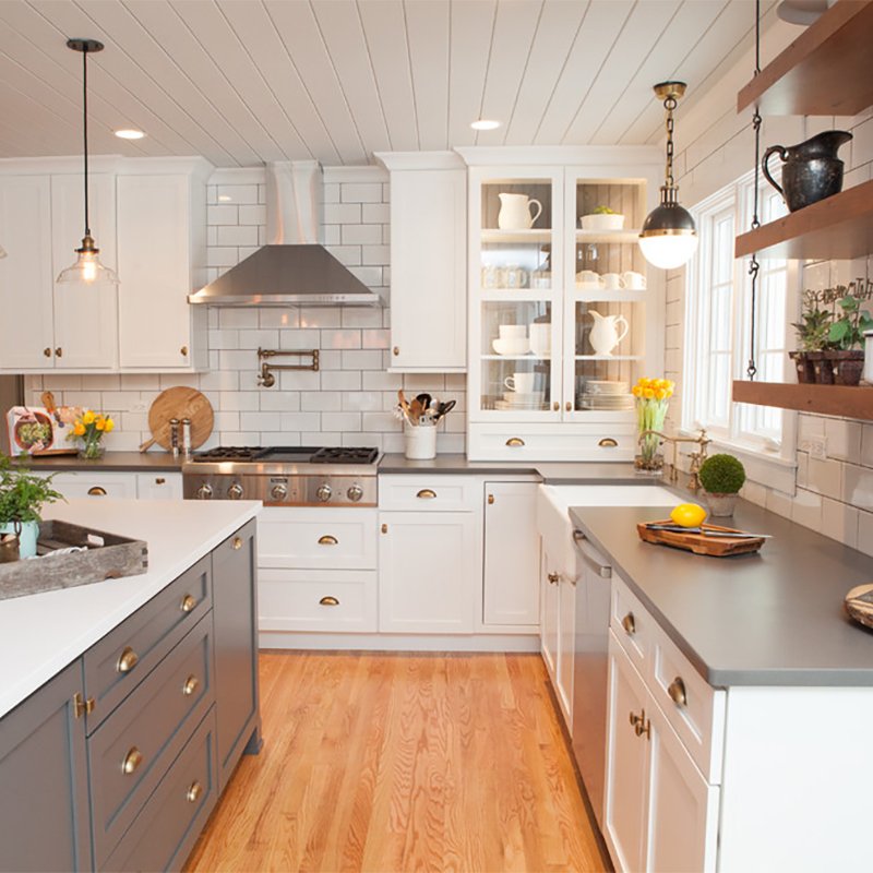 Custom made american style solid wood kitchen cabinets design prefabricated cherry color shaker kitchen cabinet