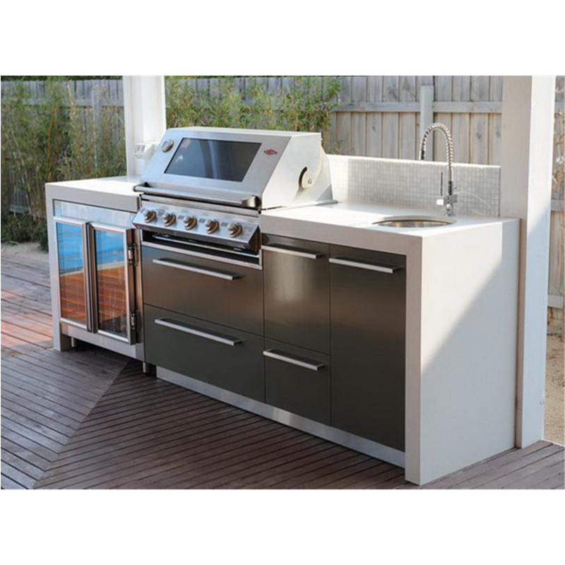 Vermont Modern Island Stainless Steel Grill Set Modular Kitchen Outdoor Cabinets Outdoor Mini Flat Pack Kitchen With Cabinet