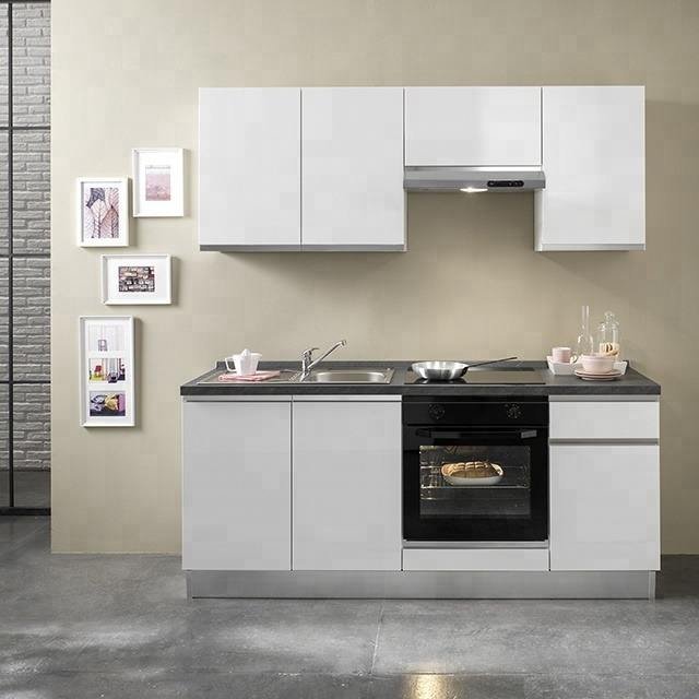 High gloss laminate pull out home furniture wall sink kitchen cabinets usa with glass doors