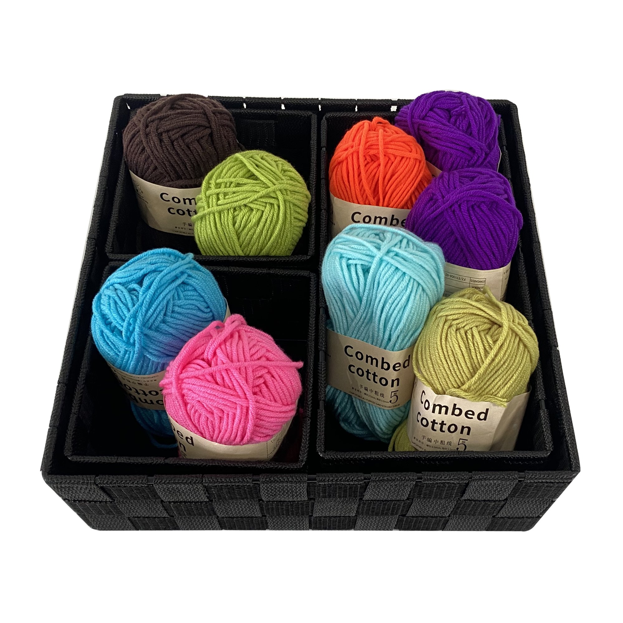 Factory wholesale rectangular nylon belt braided storage basket drawer closet shelf dresser set