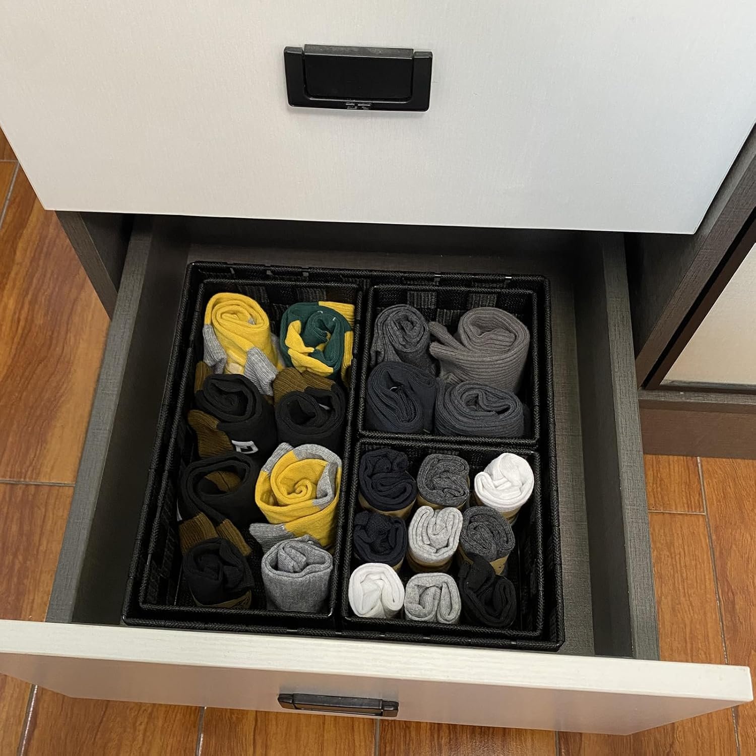 Factory wholesale rectangular nylon belt braided storage basket drawer closet shelf dresser set