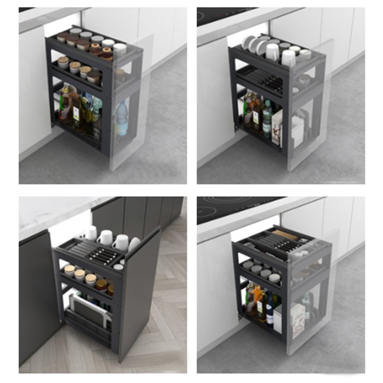 China Supplier kitchen accessories cabinet sliding drawer baskets pull out organizers