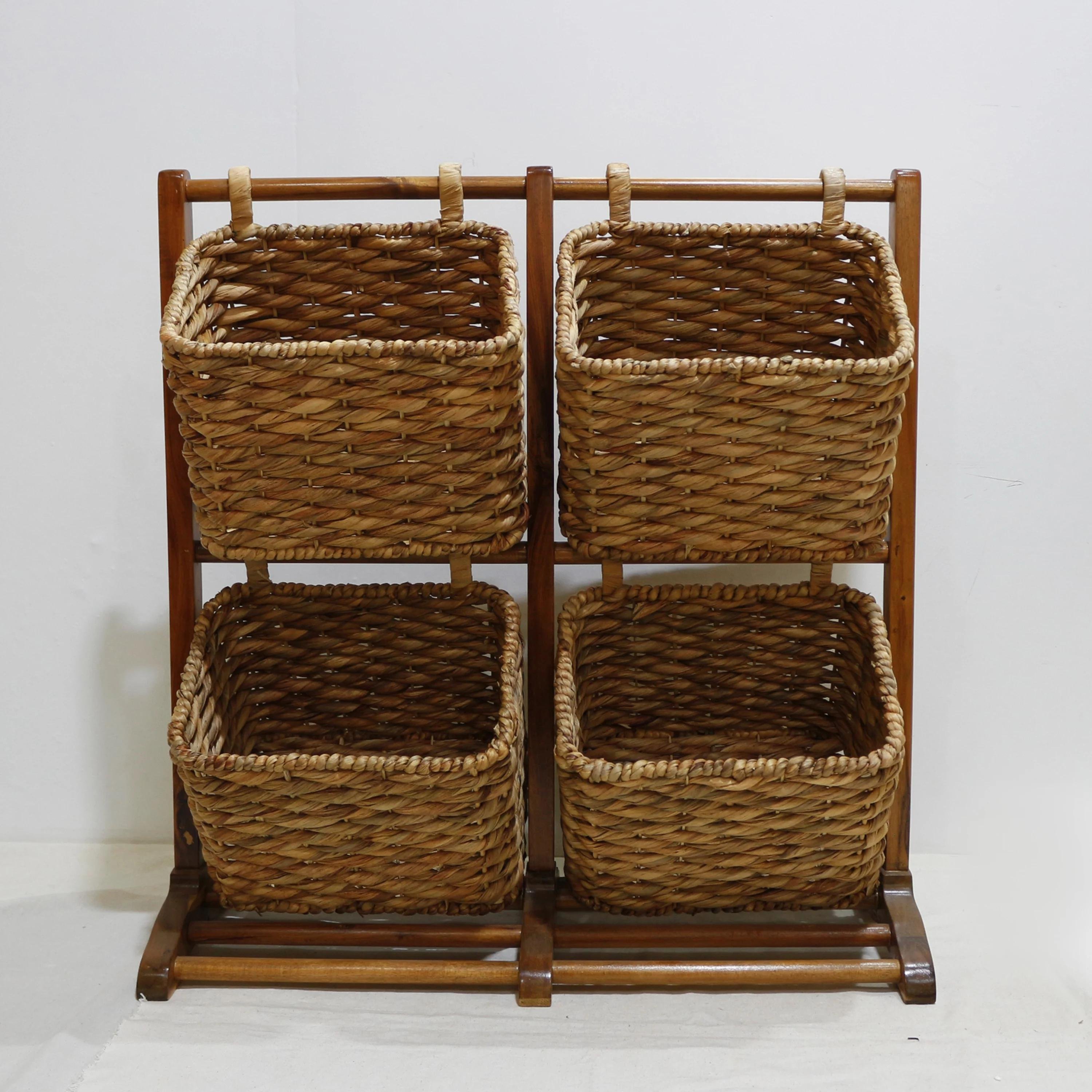 Comehome - Handmade Wood Cabinet Small Drawer Bedroom Wooden Cabinet with Basket Drawers