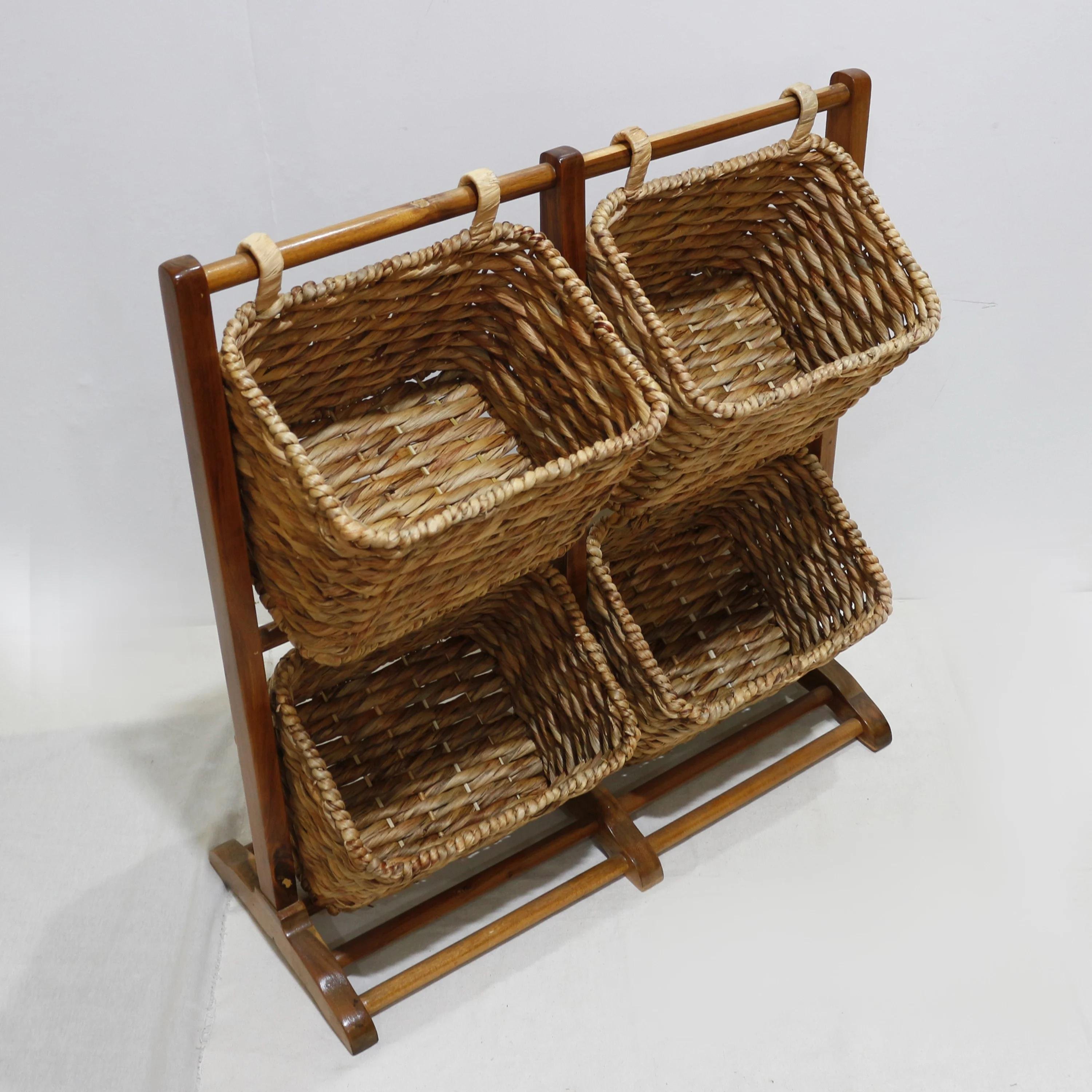Comehome - Handmade Wood Cabinet Small Drawer Bedroom Wooden Cabinet with Basket Drawers
