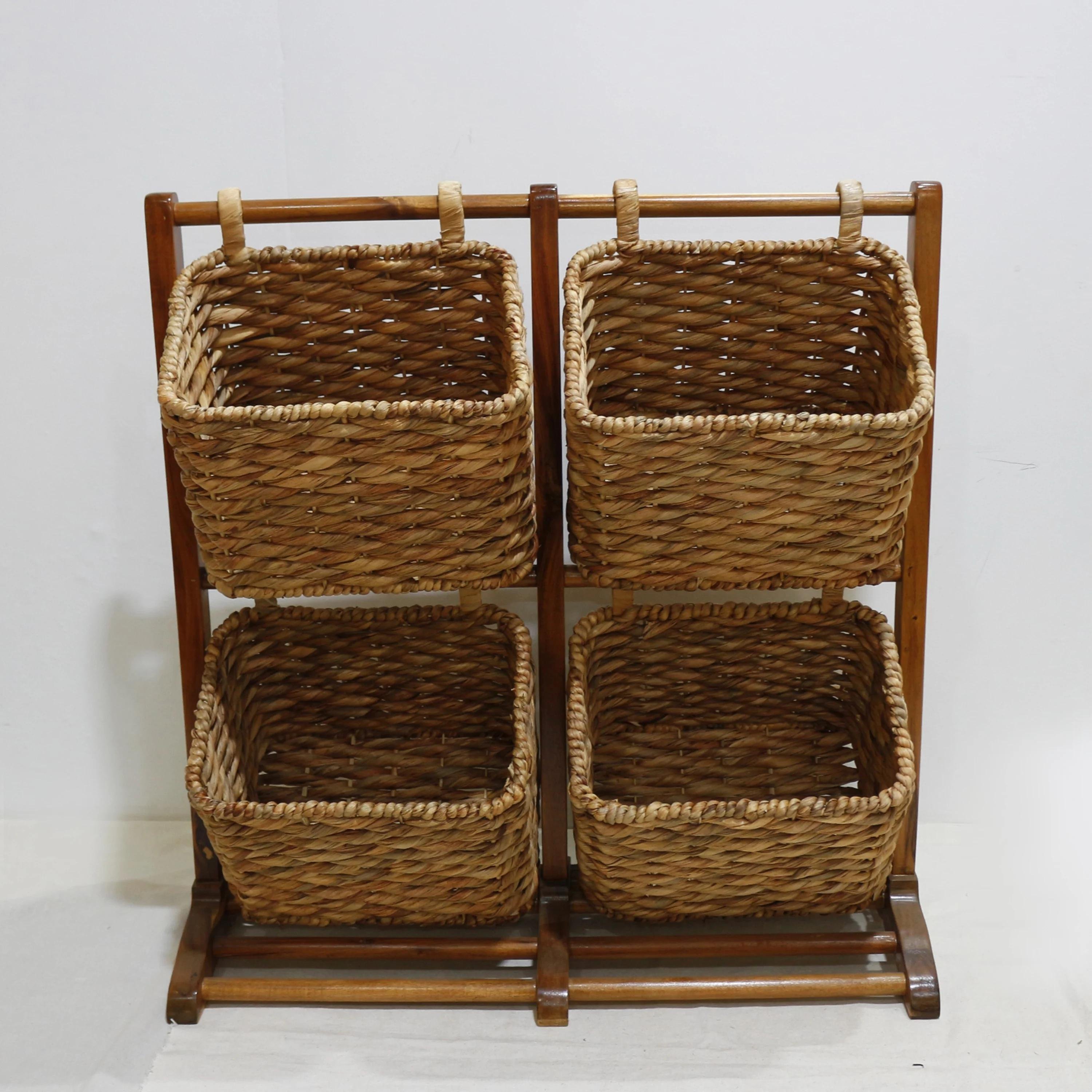 Comehome - Handmade Wood Cabinet Small Drawer Bedroom Wooden Cabinet with Basket Drawers