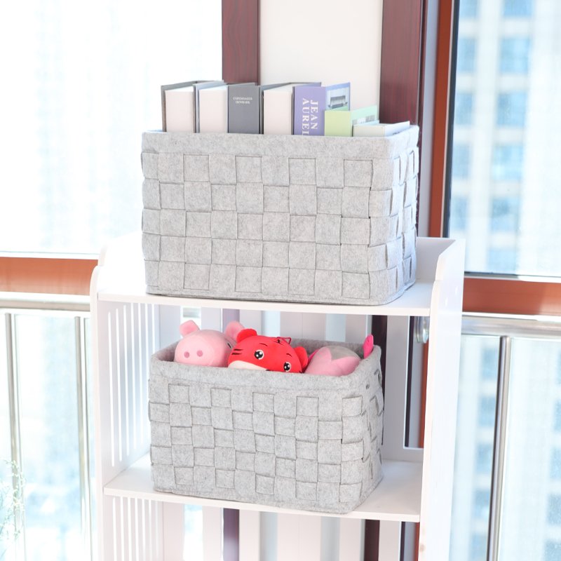 Felt Desk Organizers Drawer Dividers Felt Storage Tray felt Laundry Basket Organizer Collapsible Sturdy Laundry Box