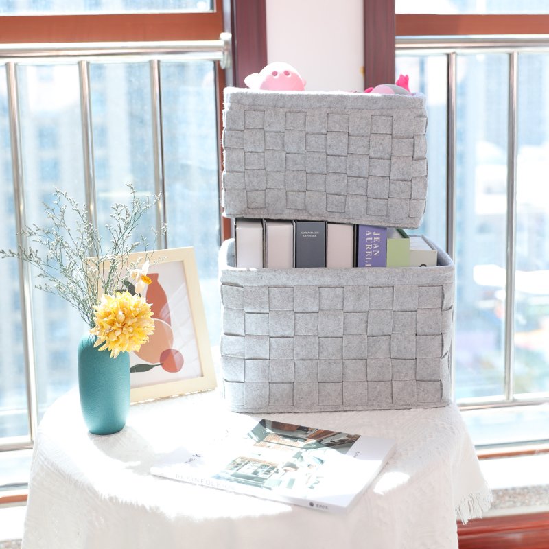 Felt Desk Organizers Drawer Dividers Felt Storage Tray felt Laundry Basket Organizer Collapsible Sturdy Laundry Box