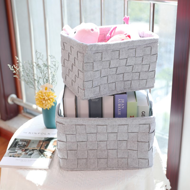 Felt Desk Organizers Drawer Dividers Felt Storage Tray felt Laundry Basket Organizer Collapsible Sturdy Laundry Box
