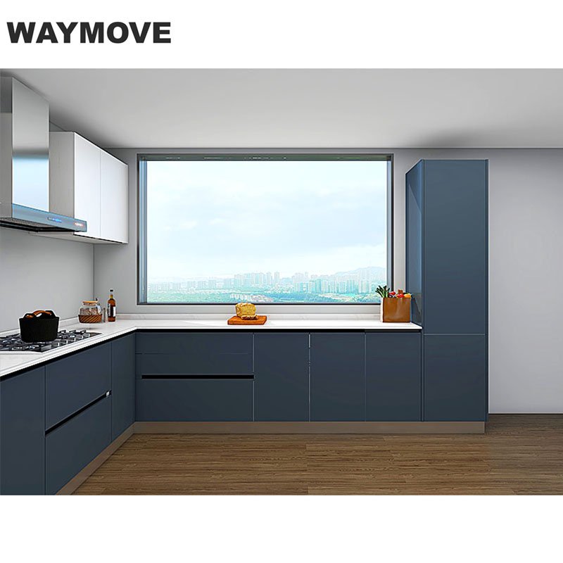 WAYMOVE New Model Antique White kitchen cabinet Designs Cherry Solid Wood Kitchen Cabinet