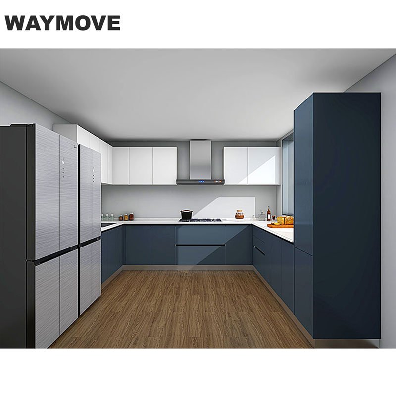 WAYMOVE New Model Antique White kitchen cabinet Designs Cherry Solid Wood Kitchen Cabinet