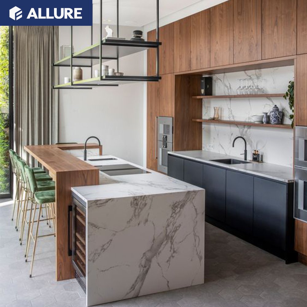 Allure Automatic Complete European Curved Ready Modern Sets Kichen Cabinets Modern Kitchen Furniture