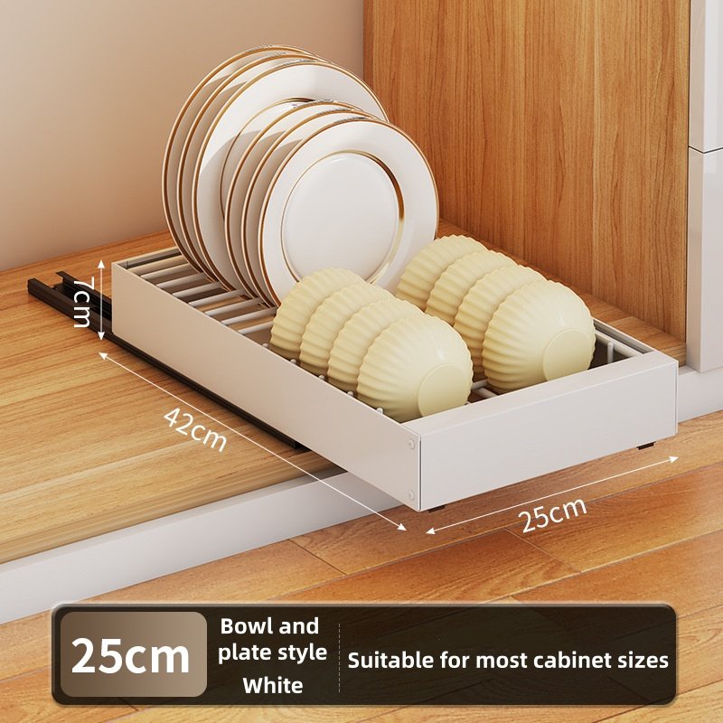 Kitchen metal dish drainer organizer storage rack under cabinet pull-out dish drying rack basket Drawer Sliding cabinet organize