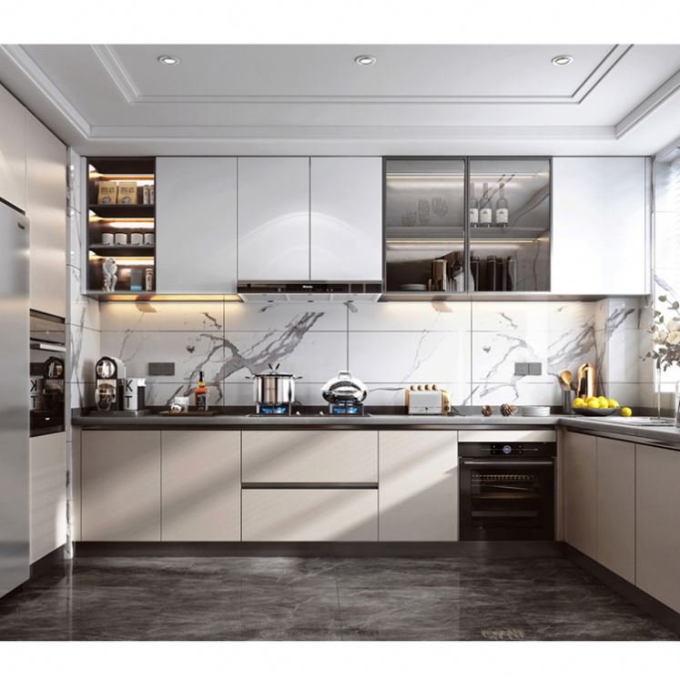 White Corner Modern Cabinet Door Handles Kitchen