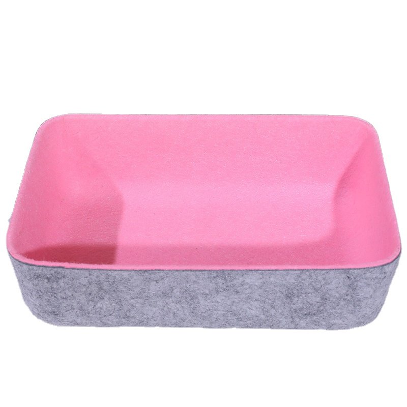 High quality Office storage bins felt home storage organizer sundries square Felt ball storage box