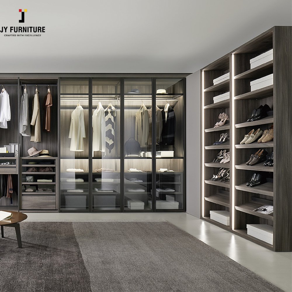 JY Vietnamese Furniture Wholesale Walk In Modualr High End Hardwood Wardrobes From Vietnam