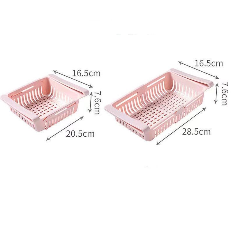 Fridge Organizer Drawer Stretch Basket Holder Storage Box Fruits Vegetable Refrigerator Storage Drain Basket