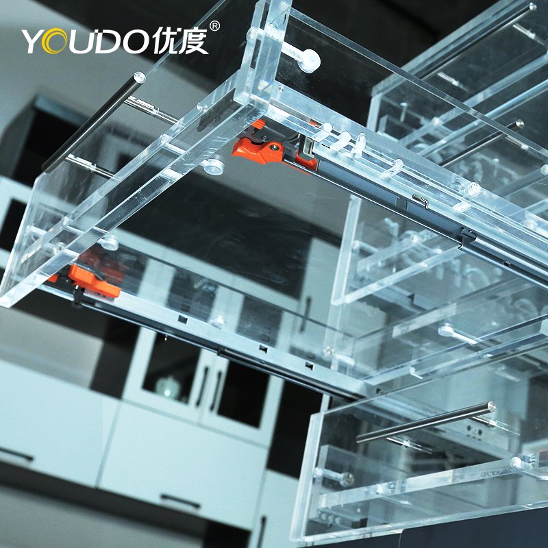 YOUDO Furniture Hardware Full Extension Conceal Buffer Under Mount Soft Close 35KG Loading Capacity Drawer Slide Rail