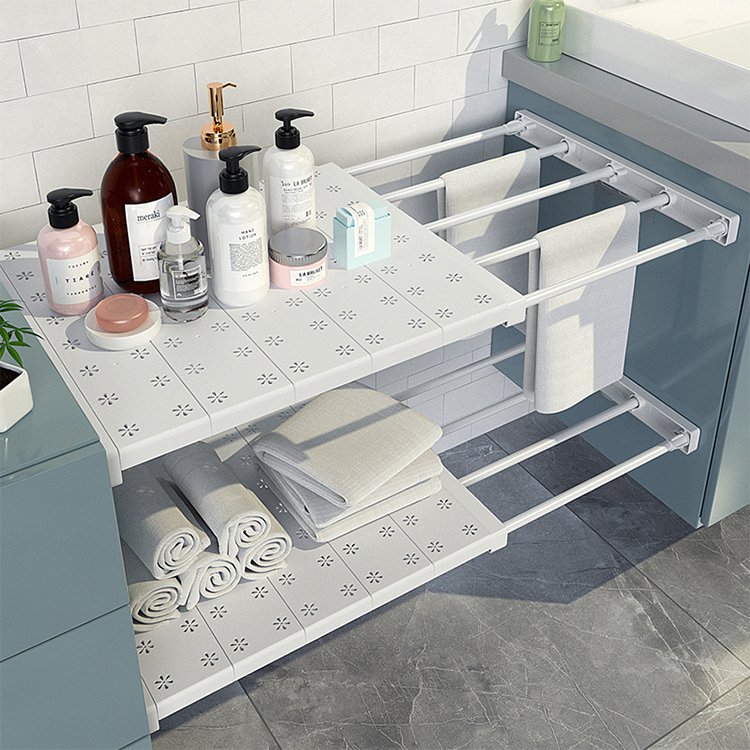 Closet Divider Metal Adjustable Wall Mounted Rack Kitchen Home Decorative Cabinet Holders Storage Holders & Racks Multifunction