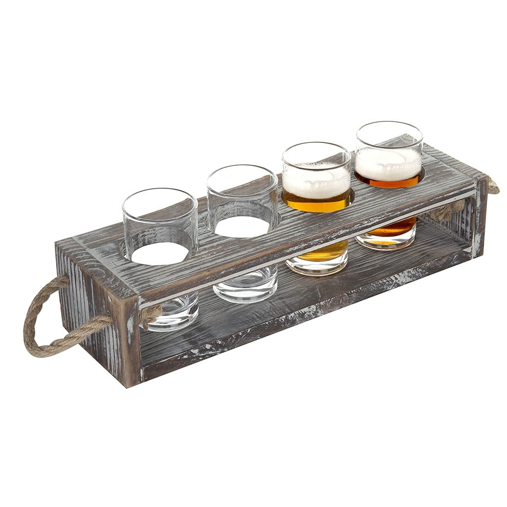 Spice Rack with Glass Spice Test Tubes Set Chemistry Kitchen Countertop Tabletop Wooden Holder Herb Seasoning Container Organize