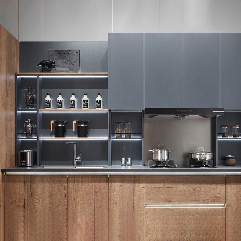 Luxury Custom Strong Storage Modern Design Furniture Solid Wood Complete Kitchen Cabinets Set With Drawer