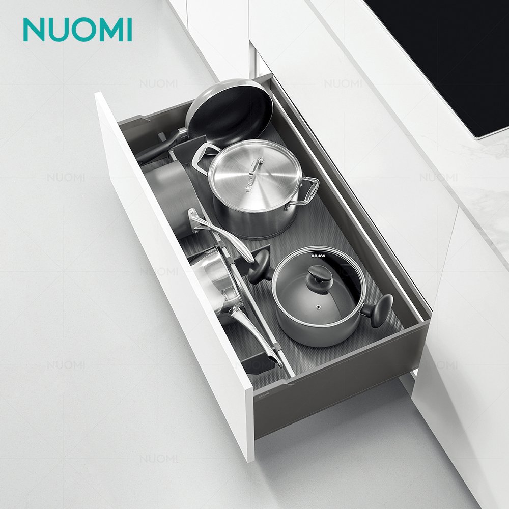 NUOMI ENCANTO Metal Kitchen Storage Basket Drawer Cabinet Sliding Pull Out Organizer Push Open Storage Cutlery Drawer Basket