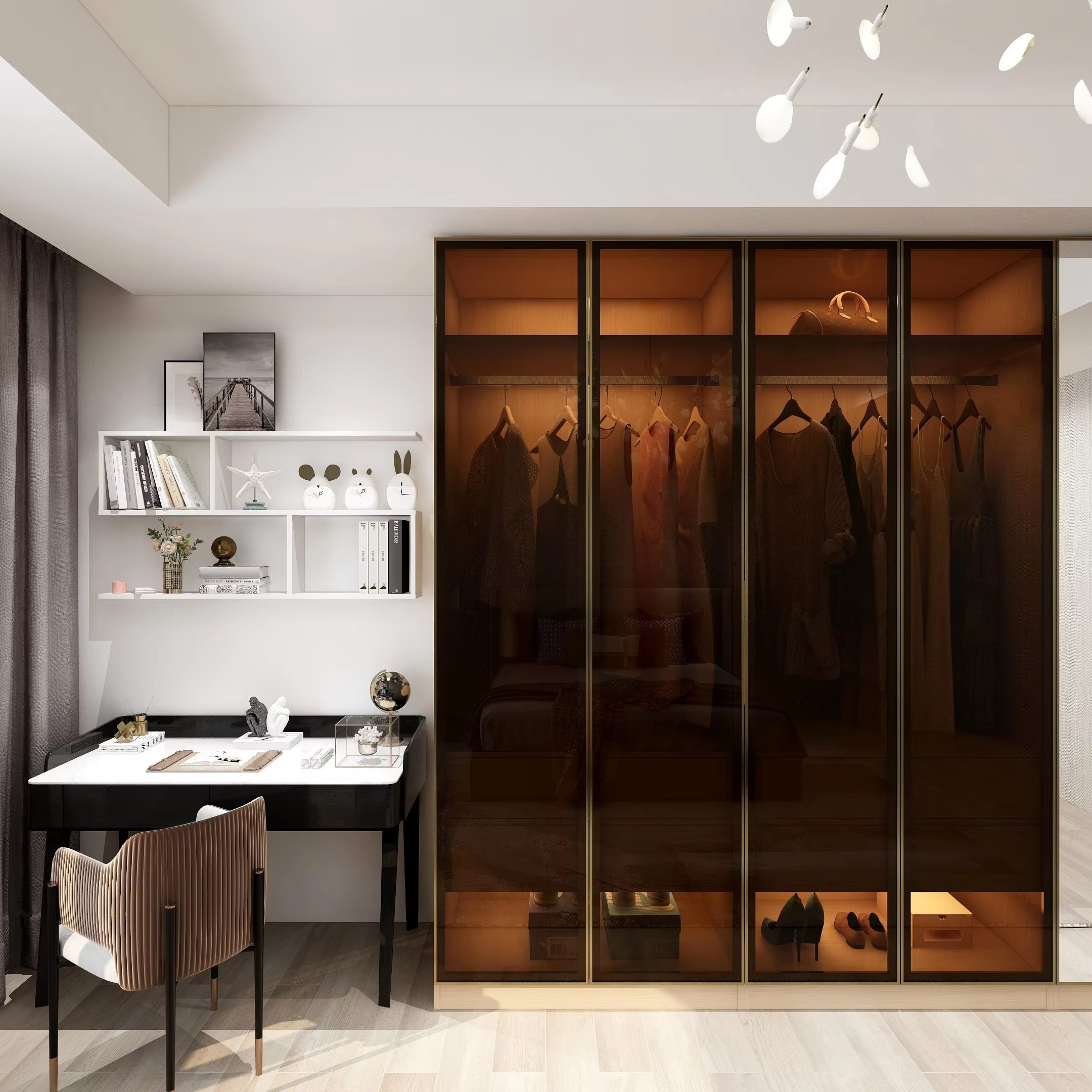 Balom Popular hot sale closet customized wardrobe cabinet walk in wooden clothes wardrobe
