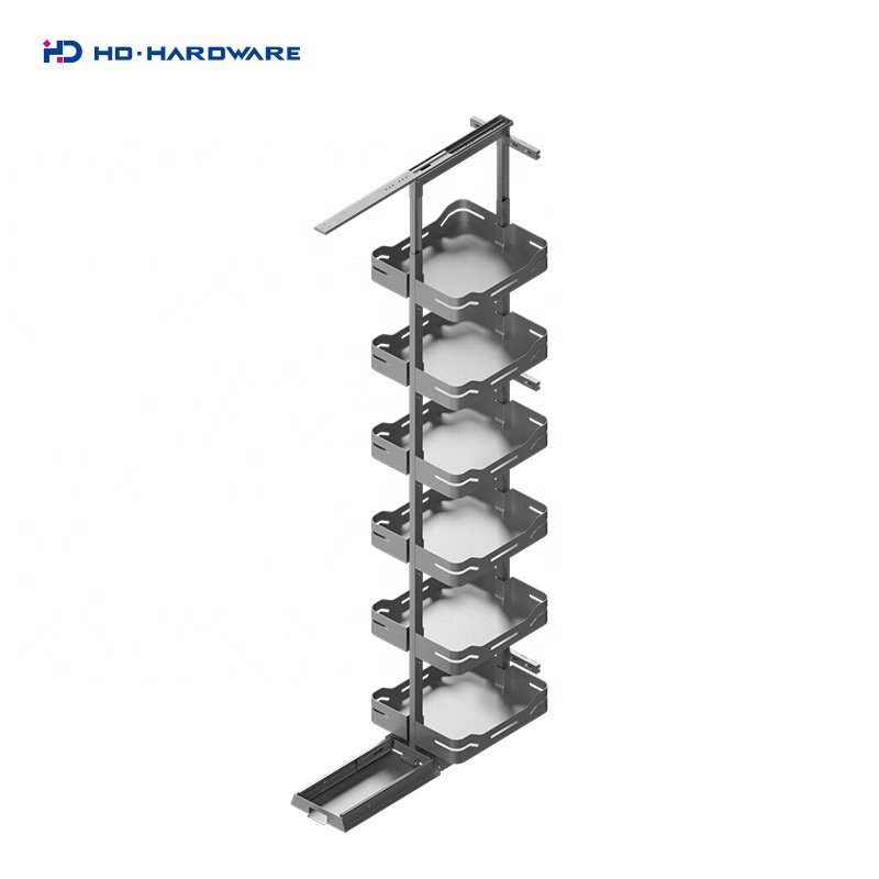 HD Kitchen Hardware Magic Corner Basket Pull Out Tall Unit Pantry In Kitchen Cabinet Kitchen Storage Baskets