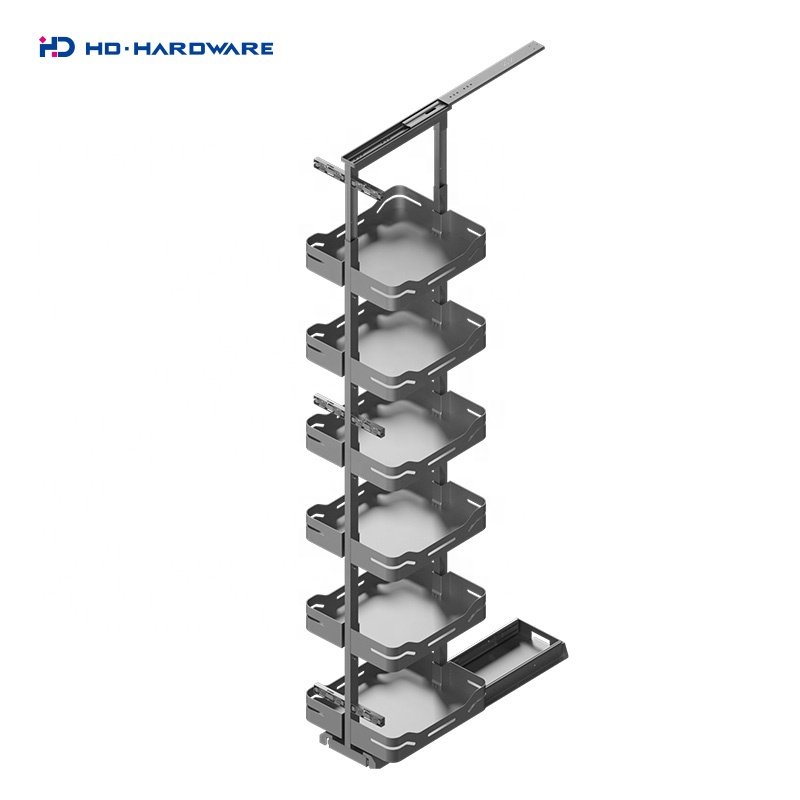 HD Kitchen Hardware Magic Corner Basket Pull Out Tall Unit Pantry In Kitchen Cabinet Kitchen Storage Baskets