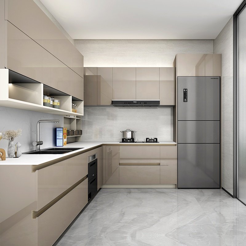 Suofeiya Lower Lacquer Glossy Build in Kitchen Freestanding Pantry Cabinet Cupboard Africa