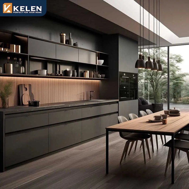 Kelen 2024 luxury custom furniture island imported complete manufacturer modern cupboard designs china kitchen cabinet
