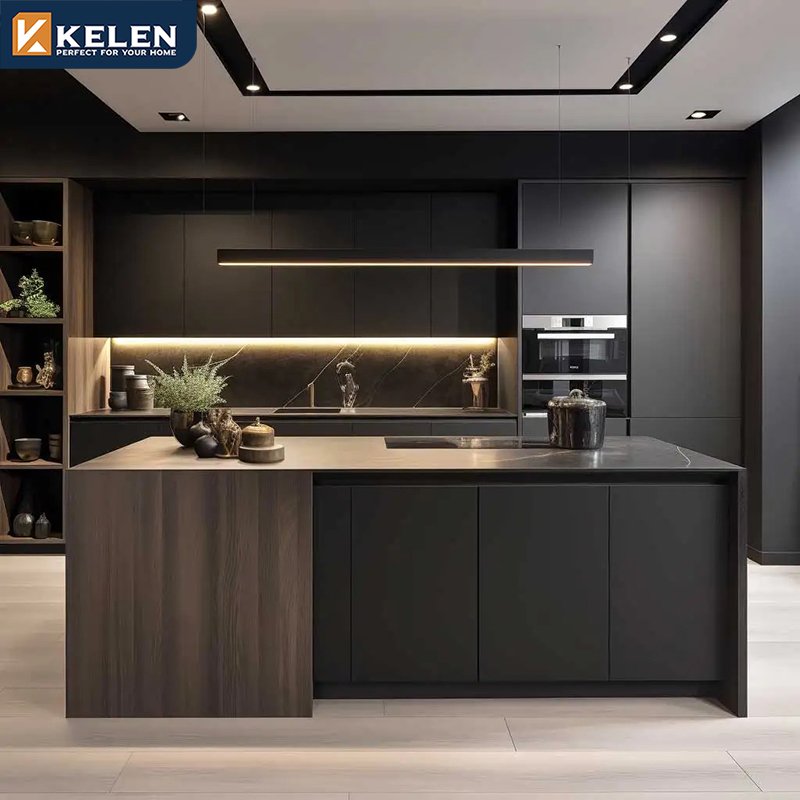 Kelen 2024 luxury custom furniture island imported complete manufacturer modern cupboard designs china kitchen cabinet