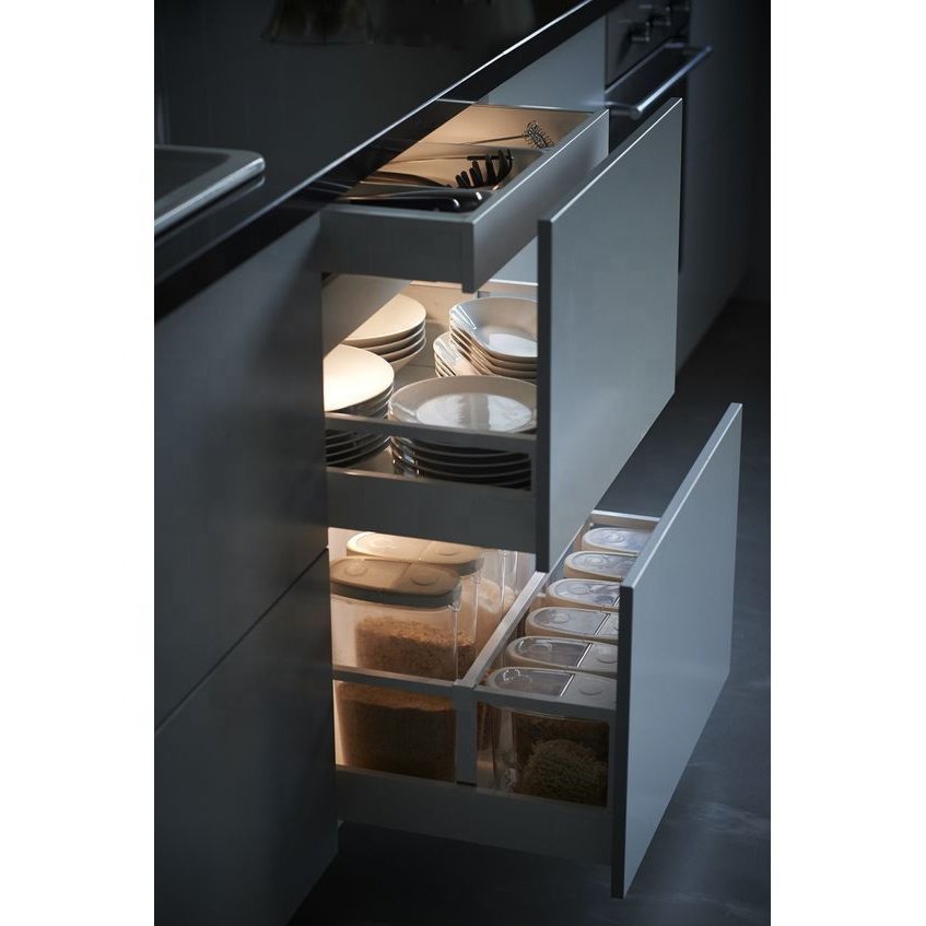 2024 Hangzhou Vermont New Model Kitchen Black Cabinets Kitchen Furniture Set Design Plywood Wood Kitchen Cabinets