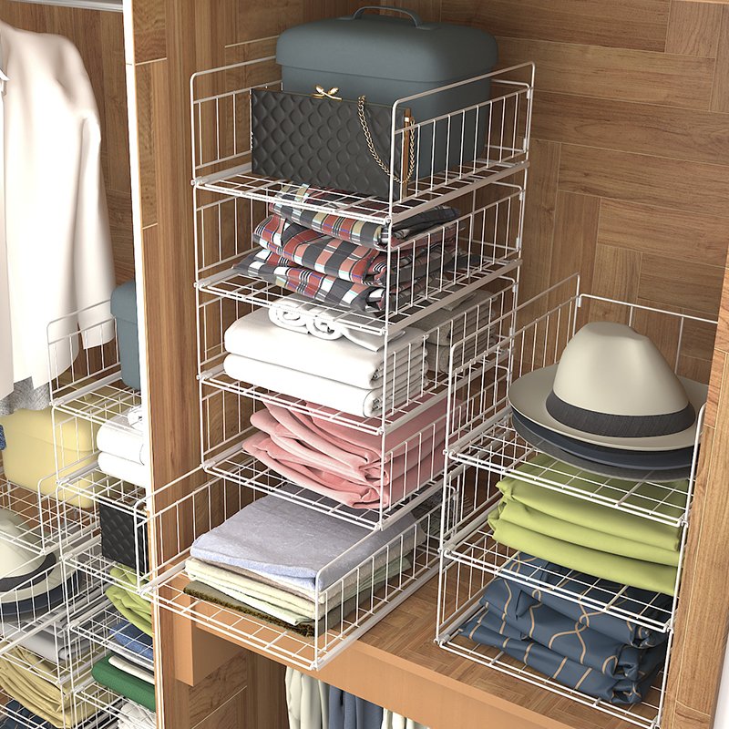 High quality stainless steel bedroom 2 /3 layer drawer type clothes storage rack custom clothes storage baskets WS0033