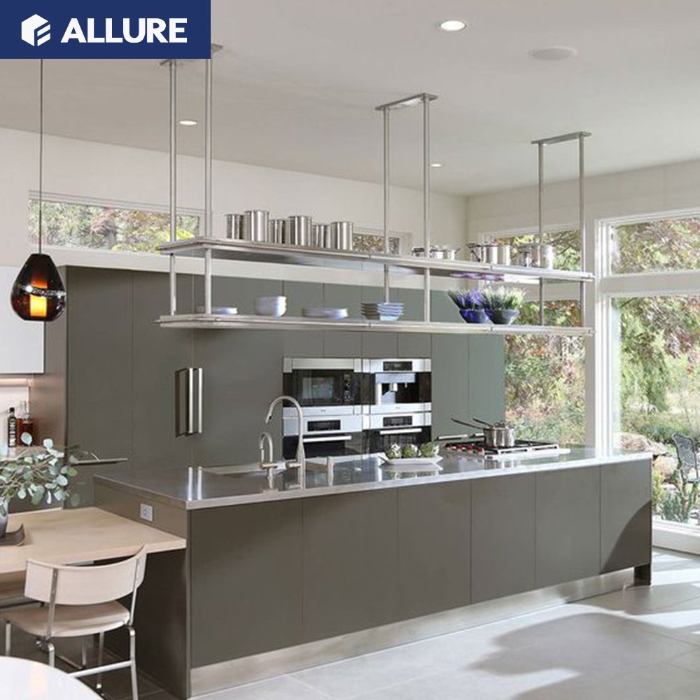 Allure Smart Custom Luxury Modern Kitchenette Organizer Storage Complete Set Stainless Steel Island Kitchen Cabinets Accessories