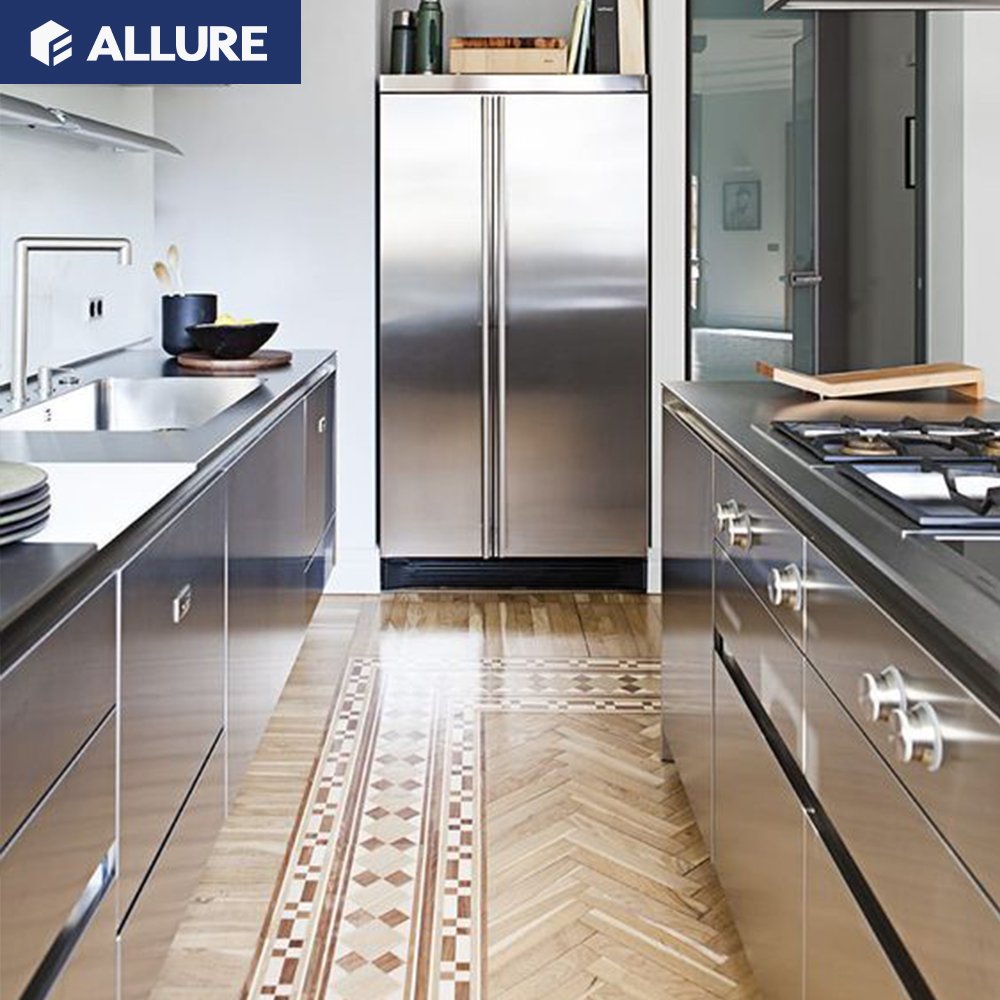 Allure Smart Custom Luxury Modern Kitchenette Organizer Storage Complete Set Stainless Steel Island Kitchen Cabinets Accessories