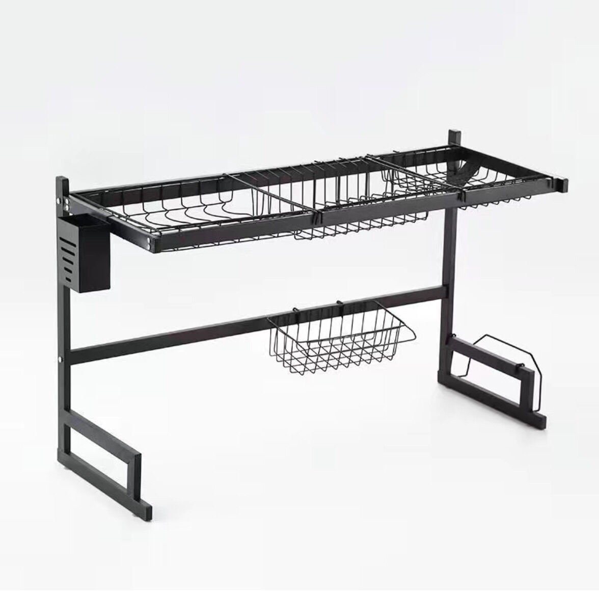Stainless steel kitchen sink storage rack countertop bowl and plate storage rack