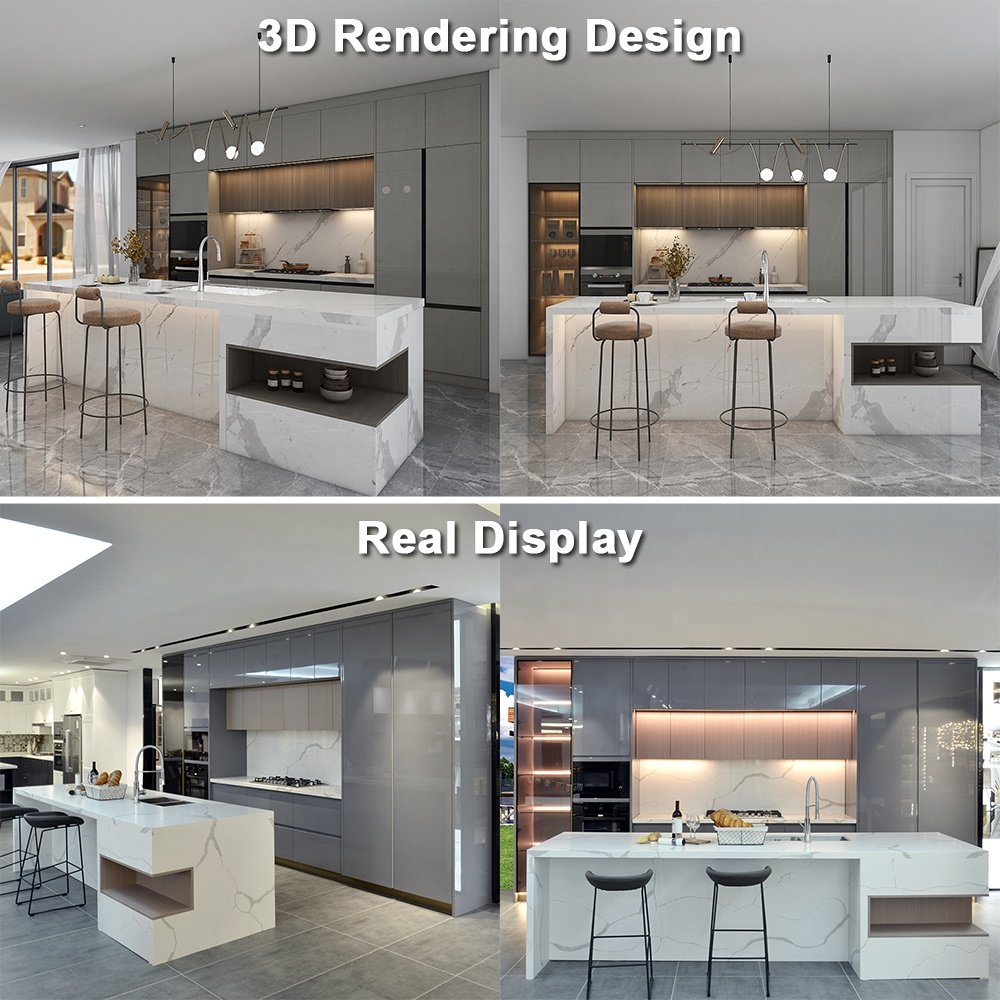 PA Home Improvement Wooden Moduler Italian Modern Kitchen Cabinets Cupboards