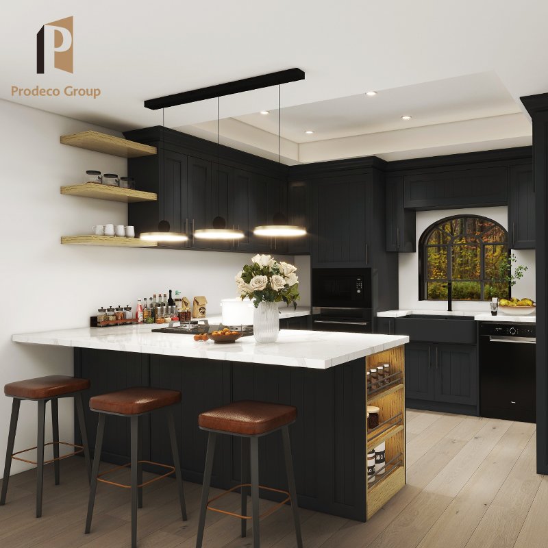 Factory Supply Prefab MDF Wooden Unit Kitchen Cabinets