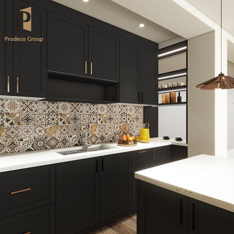 Factory Supply Prefab MDF Wooden Unit Kitchen Cabinets