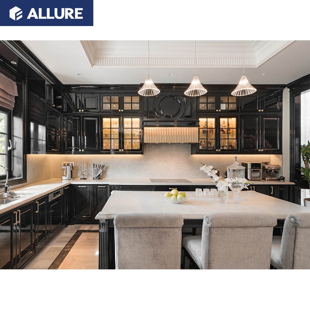 Allure Full High End Modern Portable Wood Pantry China Kitchen Cabinet Sale Set