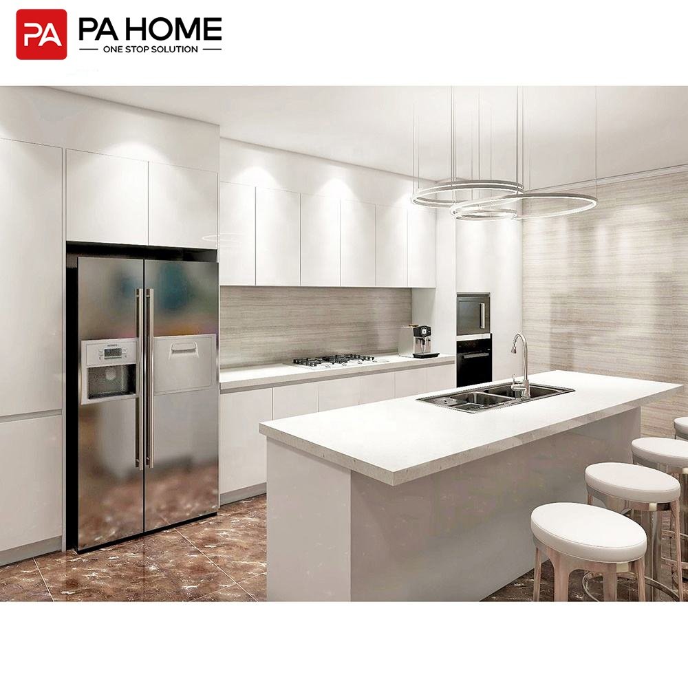 PA home modern design high gloss white rta kitchen cabinets