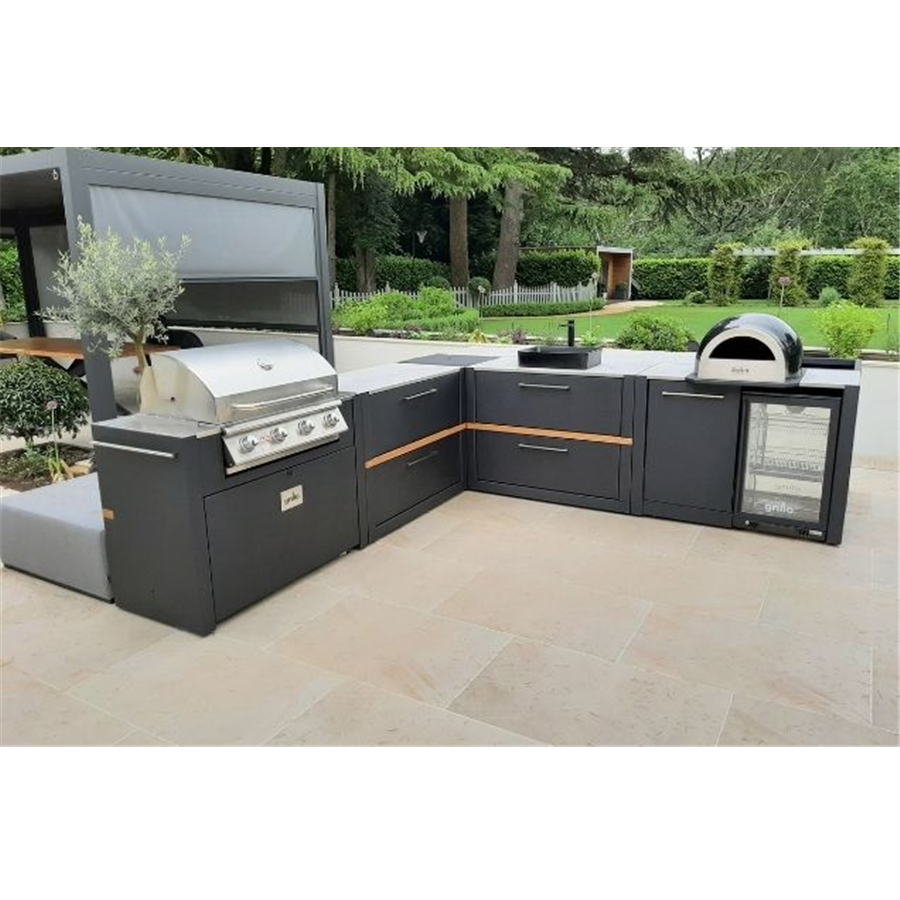 Freestanding Stainless Steel Outdoor Kitchen Custom Design Black Outdoor Kitchen With Sink And Grill