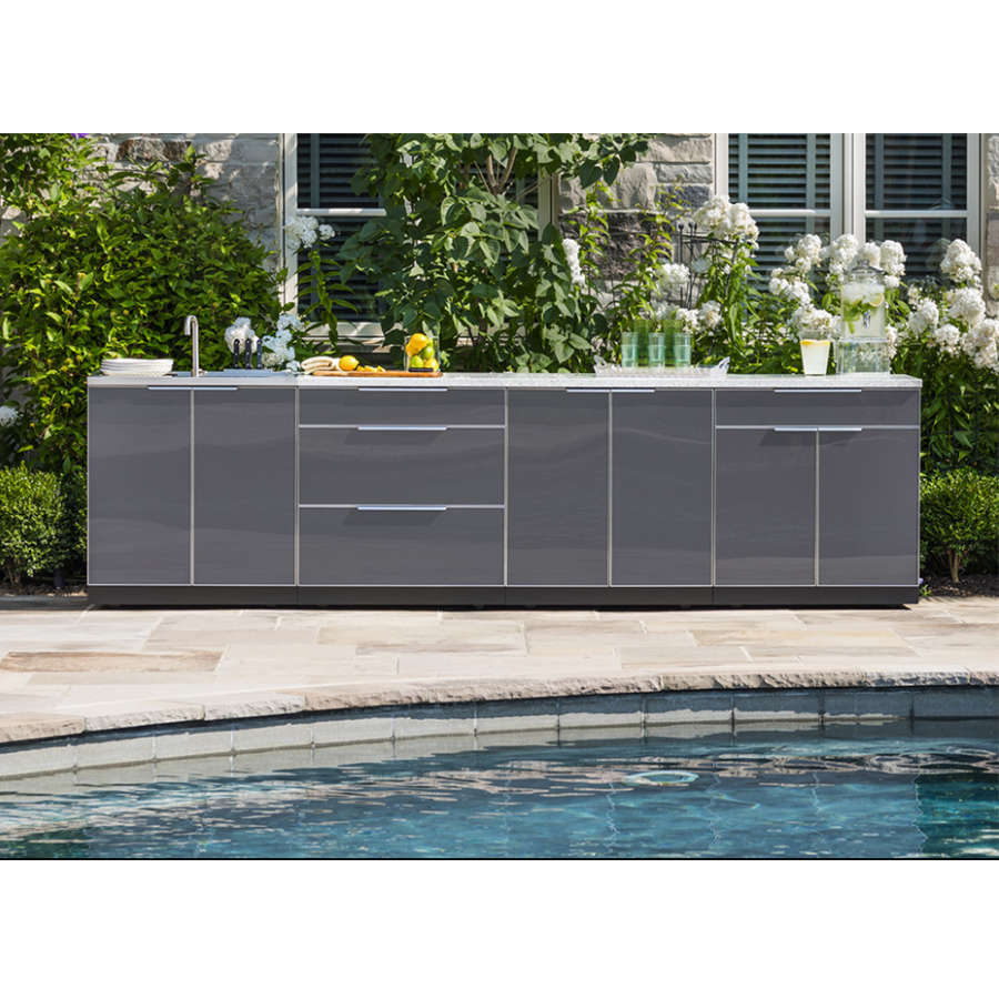 Freestanding Stainless Steel Outdoor Kitchen Custom Design Black Outdoor Kitchen With Sink And Grill