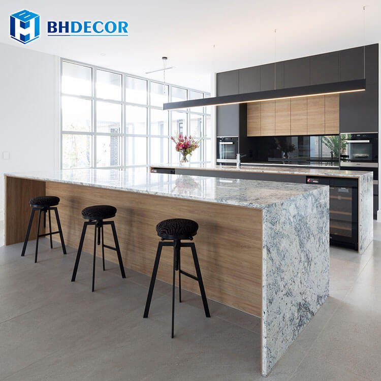 Imported Foshan American Jamaica Active Full Set Ushaped Glass Wood Flat European High-End Modern Kitchen Cabinet For New House