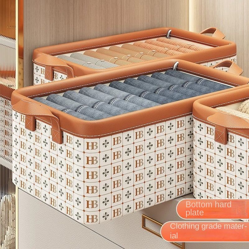 Single-Tier Fabric Clothes Storage Box Stand-Type Wardrobe Organizing Basket for Pants & Living Room Use Home Household Usage