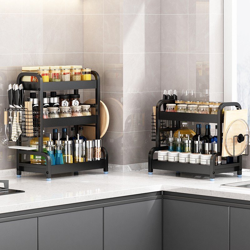 Multi-functional kitchen cabinet accessories soft closing drawer seasoning basket pull out narrow drawer basket