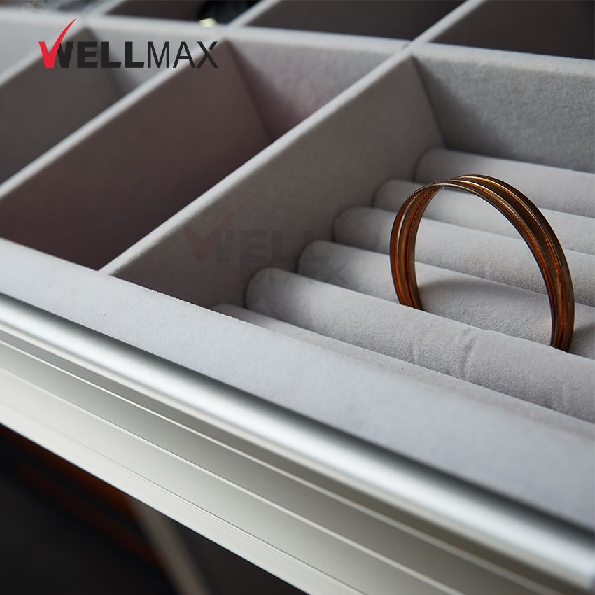 WELLMAX Wardrobe Accessories Jewelry Tray Drawer Pull Out Sliding Organizer Box Basket Storage For Bedroom